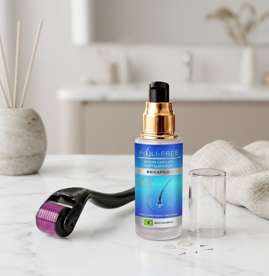 🌿 FOLI-FREE – Sérum Capilar Fortalecedor con Baicapil® (+ Dermaroller Capilar Gratis)